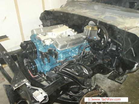 The Pontiac 400 on it's way back to new life.