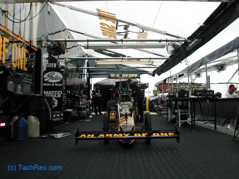Tony's HRP Pit in 2004.  Notice the subtle differences in the car? 