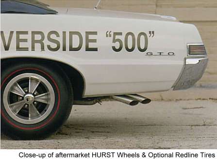Closeup of optional HURST Wheels & Redline Tires