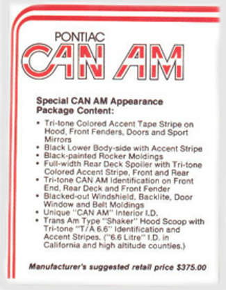 Special CAN AM Appearance Package Content