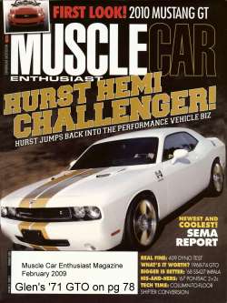 Glen Duncan's 1971 1-of-43 455 Quezal GTO Convertible on page 78 MuscleCar Enthuisast Magazine
