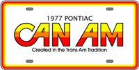 1977 Pontiac Can Am license plate