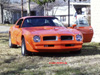 Front view of Howard's 76 Trans Am.