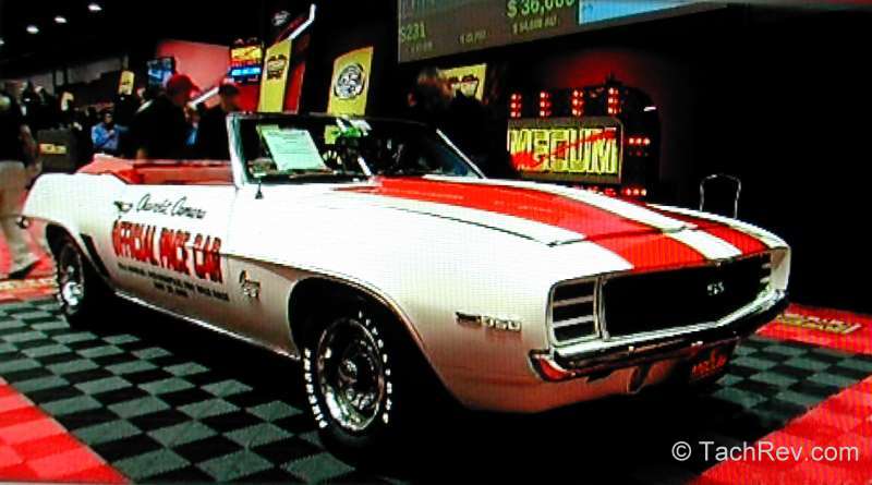 This taken just before this Lot No. S231 1969 Camaro Z-11 Pace Car Convertible was slapped with the Mecum SOLD sticker on the windshield.