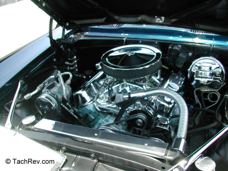 1969 Firebird custom Pontiac polished engine compartment. 