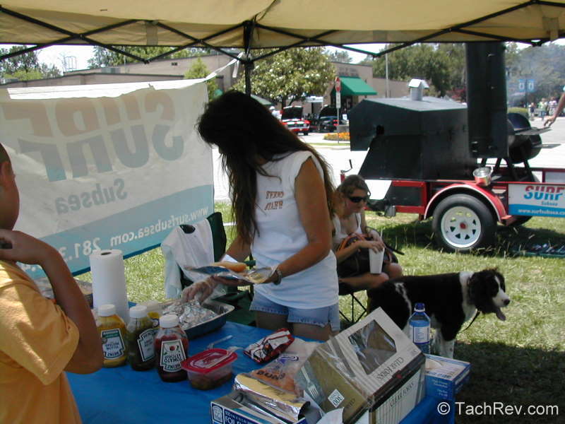 Mike and the rest of the friendly volunteer staff at the SURF Subsea tent helped keep hungry volunteers and car show attendees well fed with their tasty cheese burgers too.