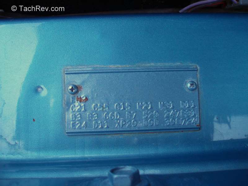 The 1969 Charger 225 6 fender tag. 