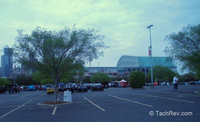 My view as I headed home near the end of the show - Minute Maid Park, our Houston Astros Home field (note the retractable roof is open to the right). Adios!