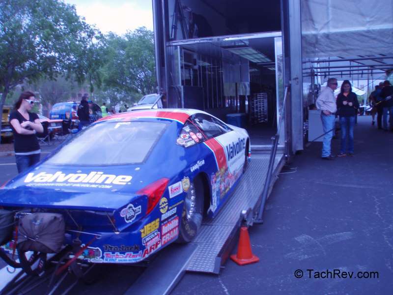 Rear view of the former Ron Krisher Rig and Pro Stocker. Erica's new Camaro Pro Stocker was in Gainesville.