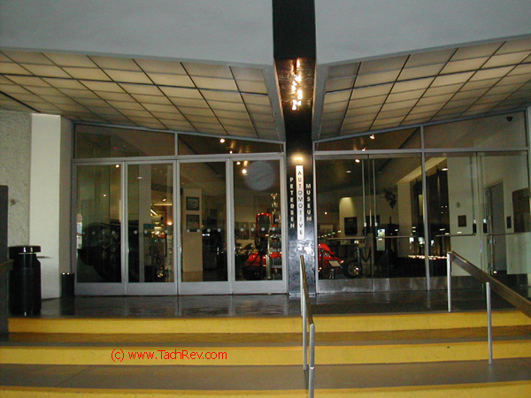 Main entrance from parking garage for  The Petersen Automotive Museum