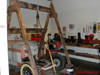 The business end of HOT RODDING. Wood A-Frame, Chain & come-along to pull the motor was high-tech for the time.