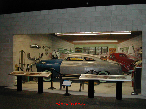 Great Lead Slead and 5-Window Ford Hot Rod Garage display