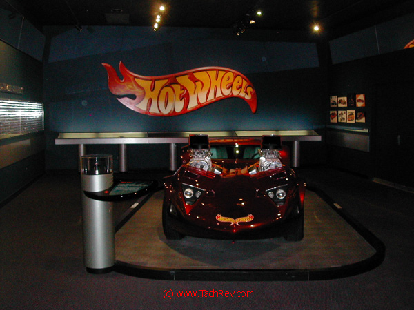 Twin Mill Hot Wheels Display front shot. Display includes both Twin Mills in full scale and Hot Wheels retail scale.