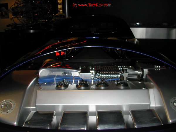 Close up of transverse mounted Super Charged Engine from the back of Deora II®.