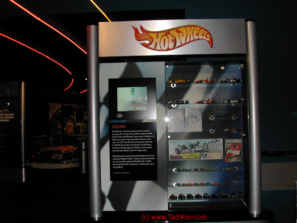 This display includes the various racing themes of Hot Wheels® vehicles.