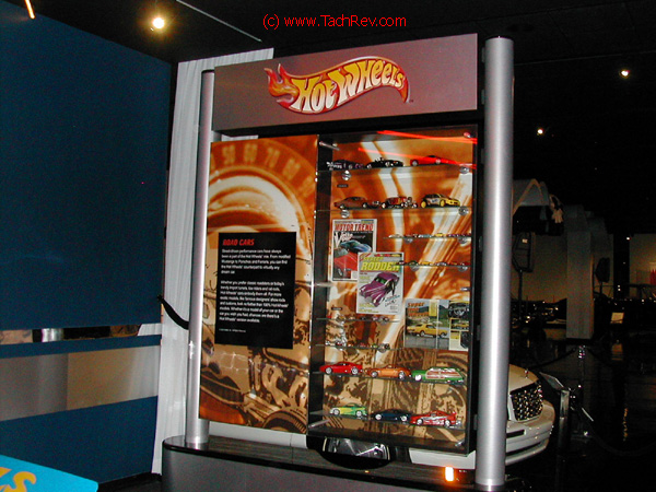 This display shows the various custom car themes of Hot Wheels® vehicles.