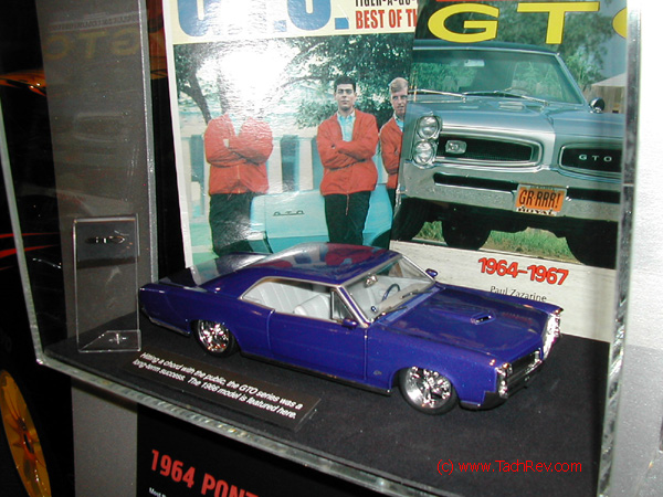 This angle better shows Paul Zazarine's Pontiac GTO book in this Hot Wheels® vehicle display.