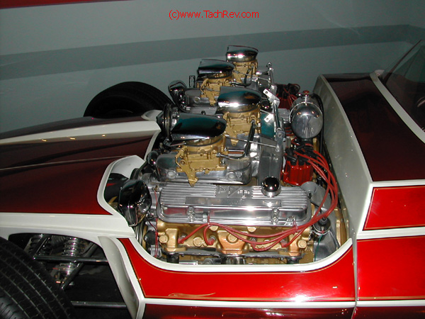 AFB's and Mickey Thompson valve covers on the twin Pontiac mills.