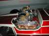 AFB's and Mickey Thompson valve covers on the twin Pontiac mills.