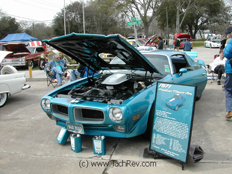 Joan Duncan's pristine 1971 455 HO 4 speed Lucern Blue Trans Am is also known as "Bad Bird" has also been highlighted in more than one of Steve Statham's Pontiac publications. Fjj