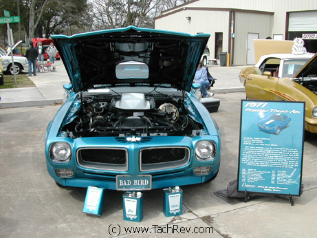 Joan Duncan's pristine 1971 455 HO 4 speed Lucern Blue Trans Am is also known as "Bad Bird" has also been highlighted in more than one of Steve Statham's Pontiac publications. Fjj