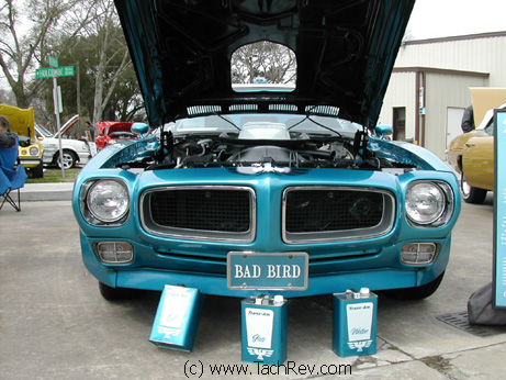 Joan Duncan's pristine 1971 455 HO 4 speed Lucern Blue Trans Am is also known as "Bad Bird" has also been highlighted in more than one of Steve Statham's Pontiac publications. Fjj
