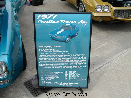 1971 T/A Show Board
