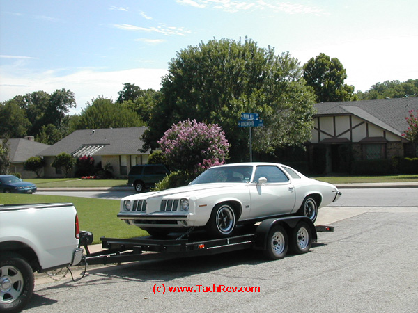 It was 100 degrees outside when we loaded up  "Miss Lilly" our 1973 Pontiac Grand Am for her ride home with us - but it was well worth the effort; what a great Pontiac find!
